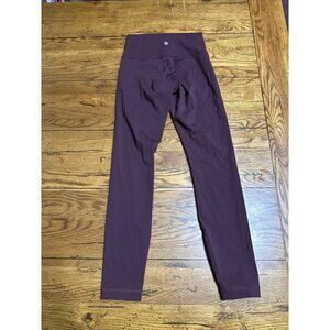 Lululemon Size 4 Wunder Train High Rise Tights 25" Burgundy LL95